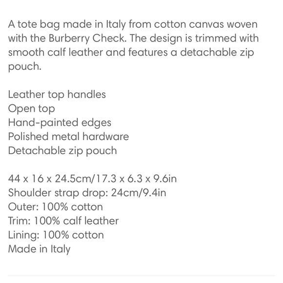 Brand new Burberry London Tote with detachable pouch. Still in box! - Picture 2 of 6